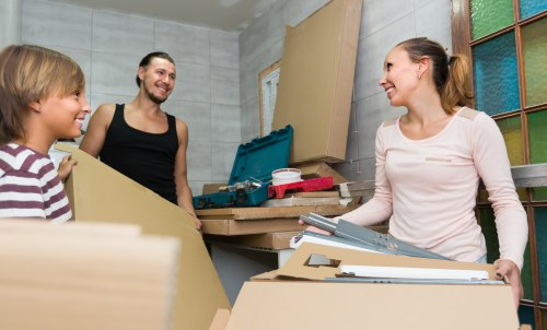 Van loading service with moving boxes and furniture