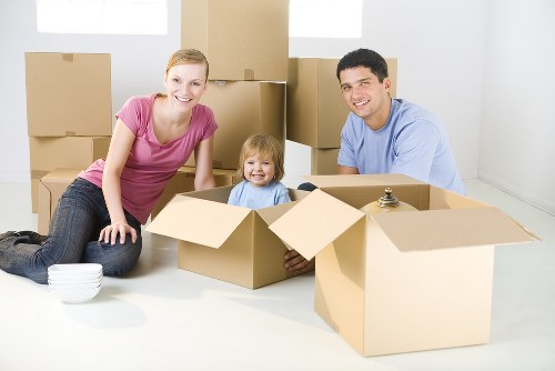 Removal truck and moving team prepared for a house move in Coombe