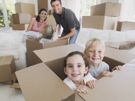 Home office items prepared for a move in Coombe