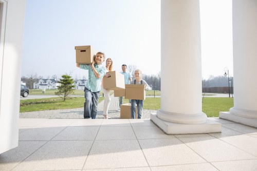 Professional home moving team preparing a Coombe house relocation