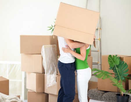 Charity donation items collected during a sustainable house move