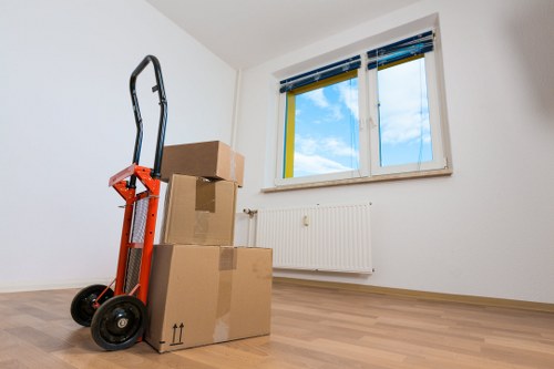 Local moving service navigating residential streets near Coombe