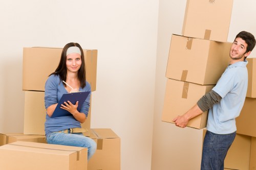Office furniture and equipment prepared for commercial move